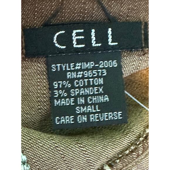 CELL brown floral embroidered denim jacket size S - Picture 3 of 16